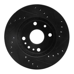 Ford ASPIRE Brake Rotor (1) - Front Left - R1 Concepts - Drilled & Slotted - Black - `94-`02